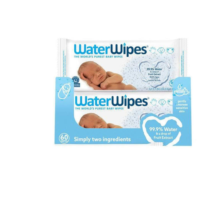 WaterWipes Original Newborn & Premature Baby Wipes, 99.9% Water Based Wet Wipes, Unscented, Delicate & Sensitive Skin, 60 Count (1 pack) - ZRAFH