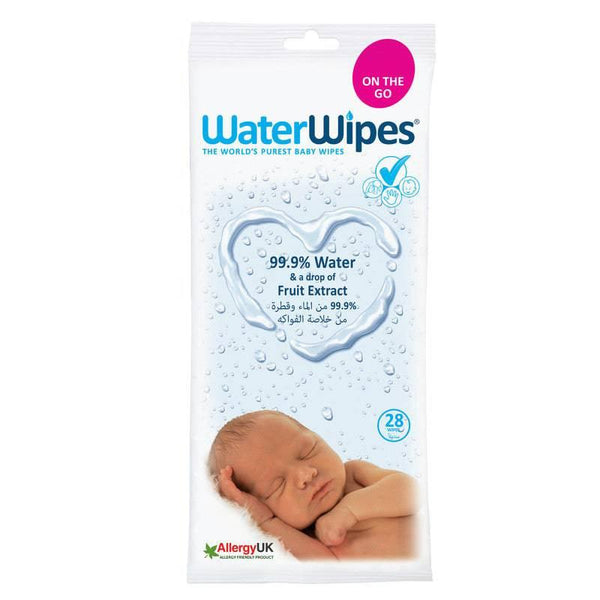 WaterWipes Original Newborn & Premature Baby Wipes, 99.9% Water Based Wet Wipes, Unscented, Delicate & Sensitive Skin, 28 Count (1 pack) - ZRAFH