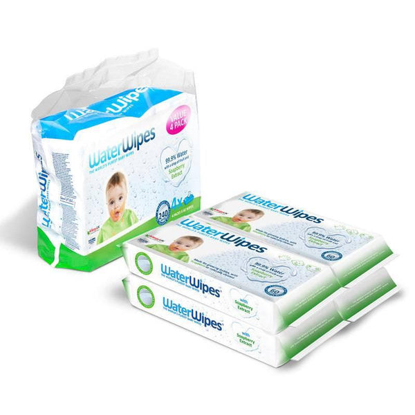 WaterWipes Textured Toddler & Baby Wipes, 99.9% Water Based Wet Wipes, Unscented , Sensitive Skin, 240 Count (4 Packs) - ZRAFH