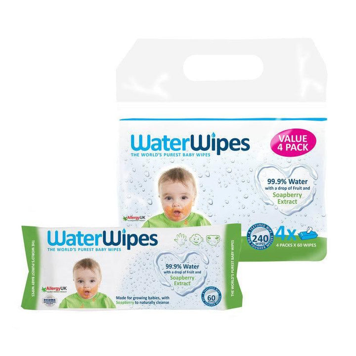 WaterWipes Textured Toddler & Baby Wipes, 99.9% Water Based Wet Wipes, Unscented , Sensitive Skin, 240 Count (4 Packs) - ZRAFH