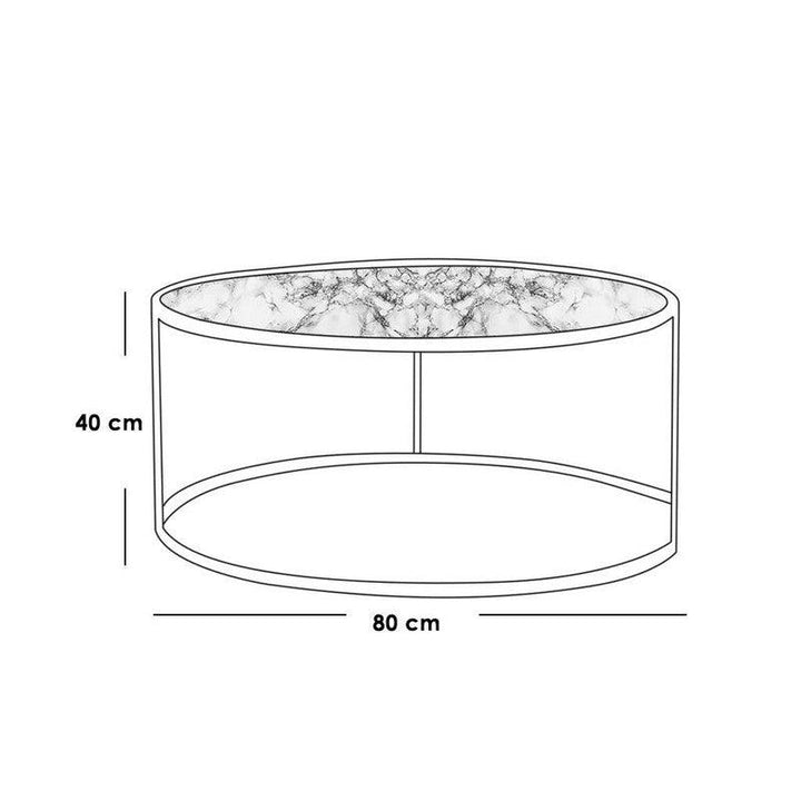 Coffee Table Black and White - 80x40 cm By Alhome - Zrafh.com - Your Destination for Baby & Mother Needs in Saudi Arabia