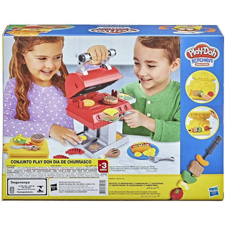 Kitchen Creations Grill 'n Stamp Playset for Kids 3 Years and Up with 6 Non-Toxic Colors From Play-Doh Multicolor - 11x8.5x2.63 cm - F0652 - ZRAFH