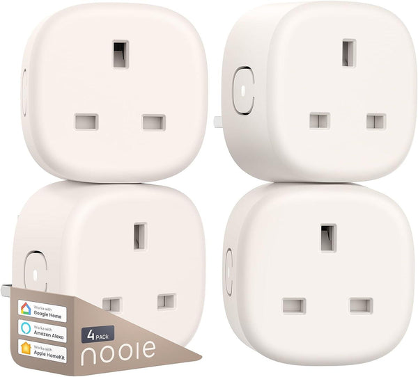 Nooie 13A WiFi Smart Plug with Alexa and Google Home, Alexa Smart Plug with Voice Control, Alexa Plug Remote Control Timer, 2.4 GHz Wi-Fi Only(4 Packs) - Zrafh.com - Your Destination for Baby & Mother Needs in Saudi Arabia