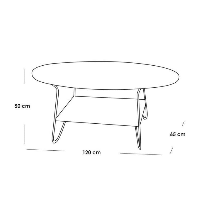 Iron and Marble Wood Coffee Table White - 120x65x50 cm By Alhome - Zrafh.com - Your Destination for Baby & Mother Needs in Saudi Arabia