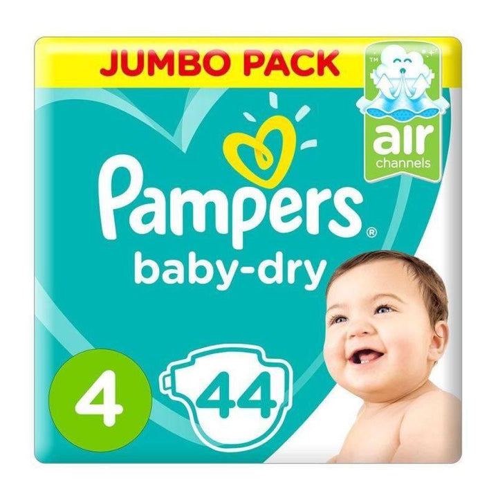 Pampers Baby-Dry, Size 4, Maxi, 9-14 kg, Jumbo Pack, 44 Diapers - ZRAFH