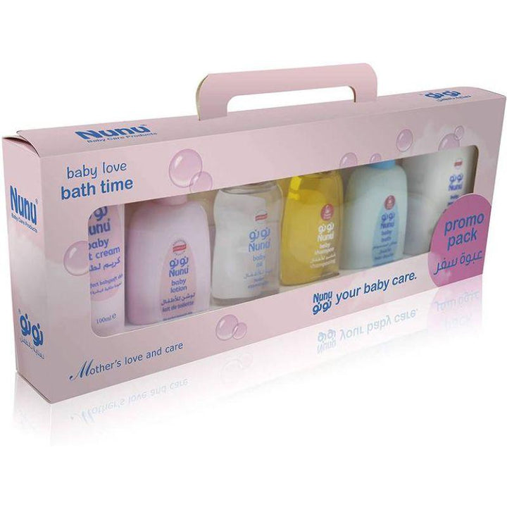 Nunu Baby Gift Box Prom Medi - Nunu Baby Massage Oil - Nunu Baby Powder - Nunu Baby Soft Cream - Nunu Baby Lotion - Nunu Baby Shampoo - Nunu Baby Bath - 100 Ml - ZRAFH