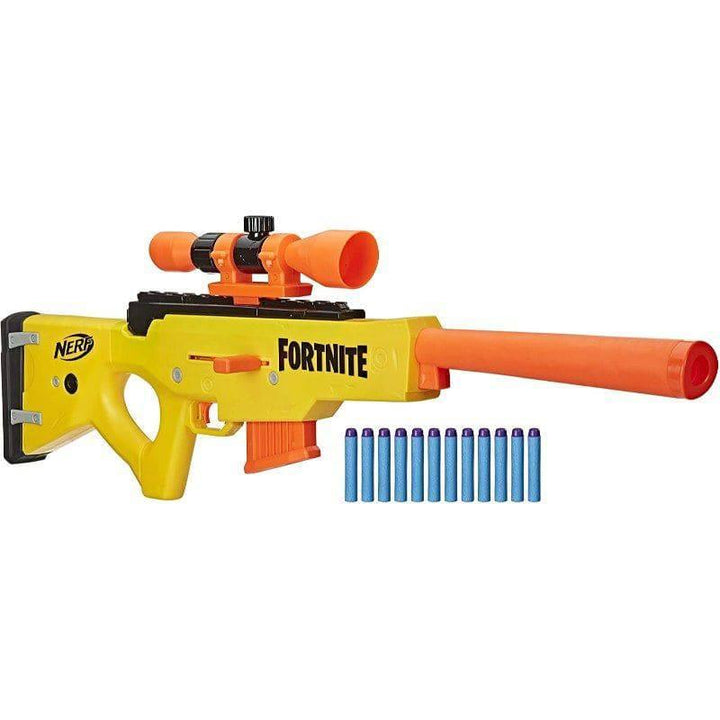 Fortnite BASR-L Bolt Action Clip Fed Blaster Includes Removable Scope and 12 Elite Darts From Nerf Yellow - 30x10.25x2.63 cm - E7522 - ZRAFH