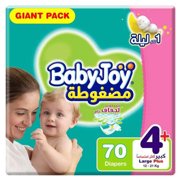 Babyjoy Giant Baby Diaper No#4+ Large+ Size - 70 Sheets - ZRAFH