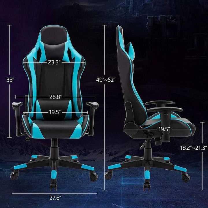 High Back Ergonomic Tsunami Gaming Chair - 29.7x21x21 cm - 27-55-8888 Black And Blue - ZRAFH
