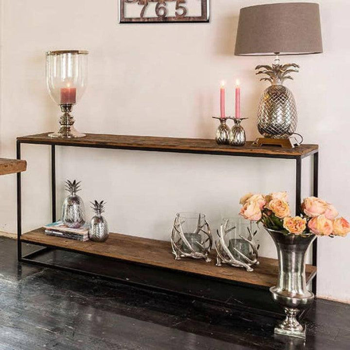 Industrial Wood and Iron Console By Alhome - Zrafh.com - Your Destination for Baby & Mother Needs in Saudi Arabia