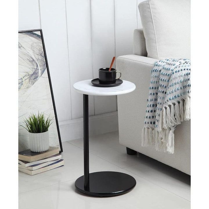 Marble wood Side Table - Black and White By Alhome - Zrafh.com - Your Destination for Baby & Mother Needs in Saudi Arabia