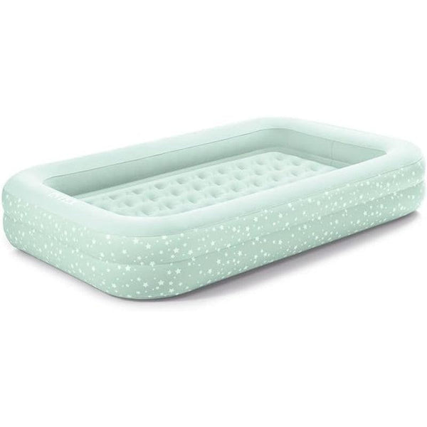 Intex Inflatable Travel Bed Mattress for Children + Cover + Pump - 107x168x25 cm - Green - Zrafh.com - Your Destination for Baby & Mother Needs in Saudi Arabia