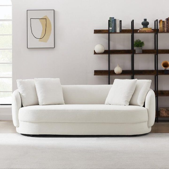 3-Seater Beige Bouclé Sofa By Alhome - 110111335 - Zrafh.com - Your Destination for Baby & Mother Needs in Saudi Arabia