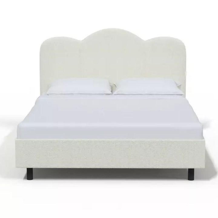 Supreme Comfort: Swedish Wood King Bed - Regal Ivory Tranquility (160x200x140) by Alhome - Zrafh.com - Your Destination for Baby & Mother Needs in Saudi Arabia