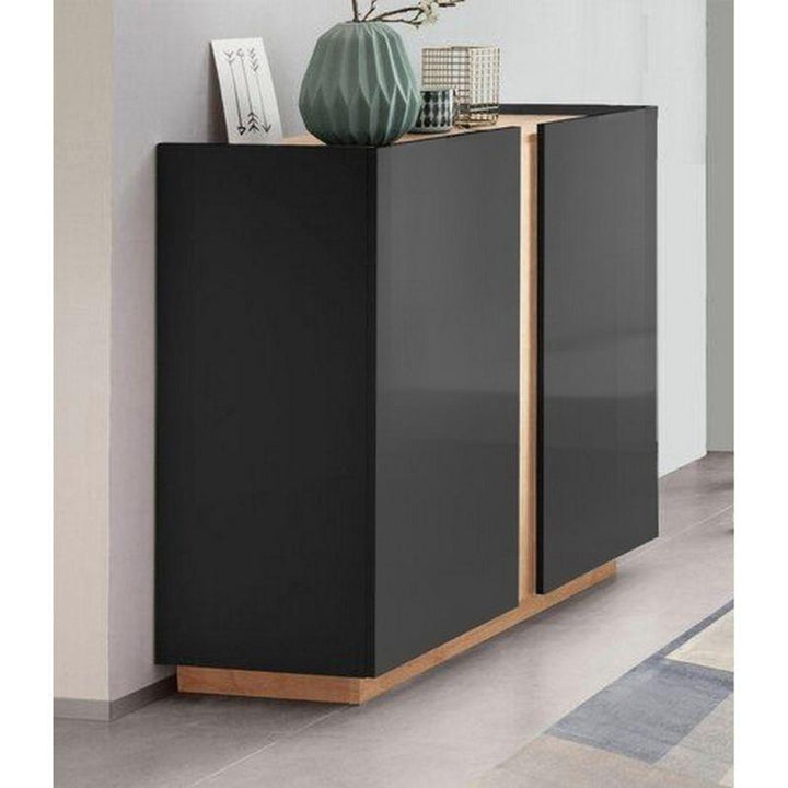 Two-Door Shoe Cabinet, Black and Beige By Alhome - Zrafh.com - Your Destination for Baby & Mother Needs in Saudi Arabia