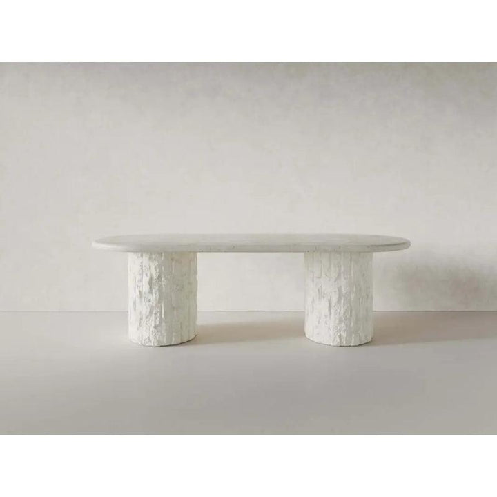 Modernity Sleek White Stone Center Table By Alhome - Zrafh.com - Your Destination for Baby & Mother Needs in Saudi Arabia