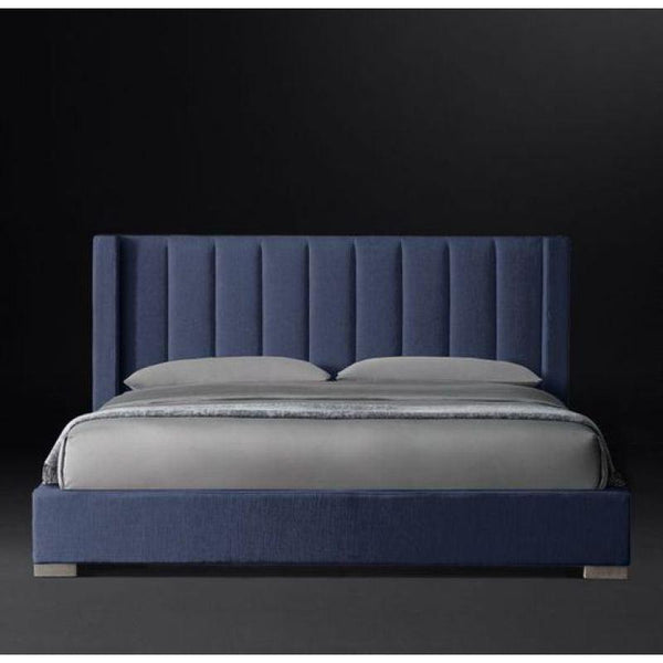 Regal Comfort: Swedish Wood Chanel Blue King Bed By Alhome - Zrafh.com - Your Destination for Baby & Mother Needs in Saudi Arabia