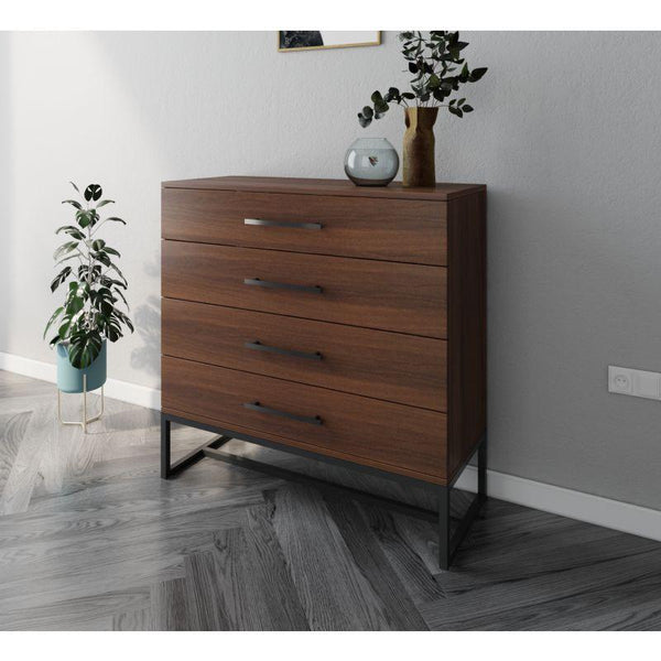 Brown Console with 4 Drawers and an Iron Base By Alhome - Zrafh.com - Your Destination for Baby & Mother Needs in Saudi Arabia