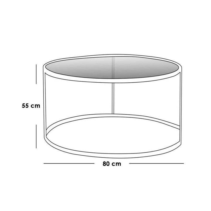 Coffee Table 80x55 cm - White & Gold - AL-2055 By Alhome - Zrafh.com - Your Destination for Baby & Mother Needs in Saudi Arabia