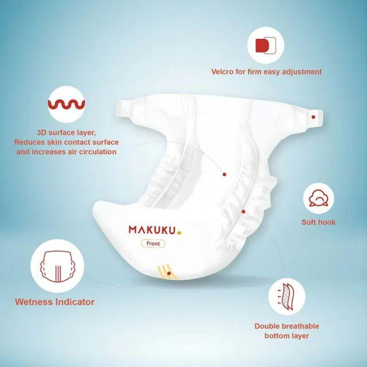 Makuku Air Diapers Slim Tape - M - Zrafh.com - Your Destination for Baby & Mother Needs in Saudi Arabia