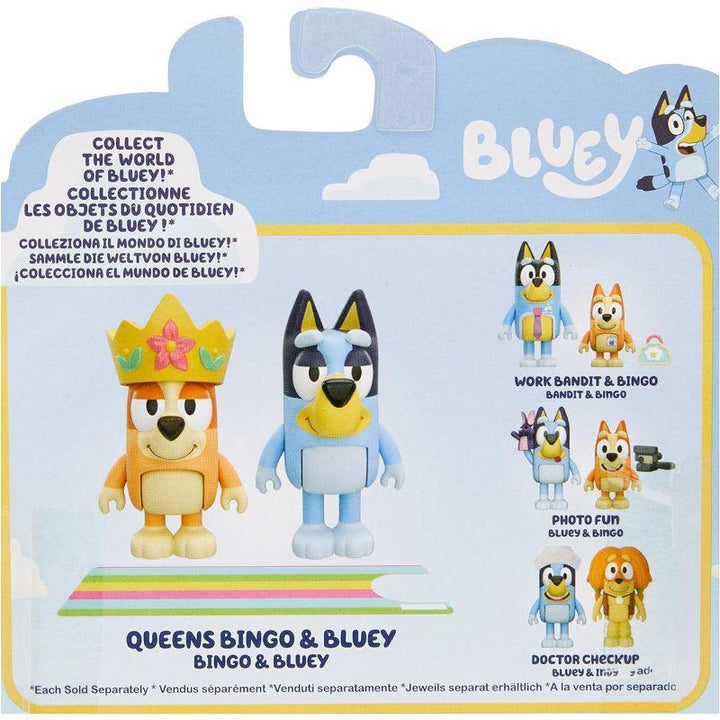 Bluey Queens Bingo & Bluey 2.5 inch Figures - 2 Pack - Multicolor - Zrafh.com - Your Destination for Baby & Mother Needs in Saudi Arabia