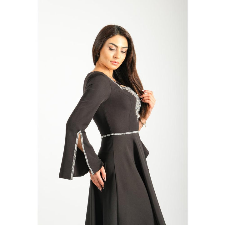 Londonella Women's Long Evening Dress with Long Sleeves - Black - 100252 - Zrafh.com - Your Destination for Baby & Mother Needs in Saudi Arabia