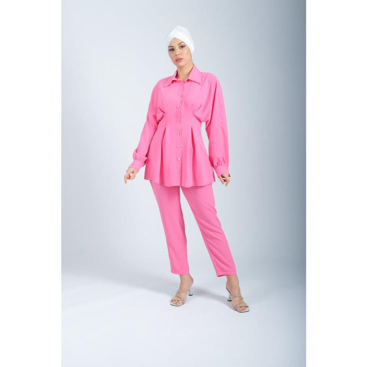 Londonella Women's Wide Long Sleeves Blouse With Pants Set - 100271 - Zrafh.com - Your Destination for Baby & Mother Needs in Saudi Arabia