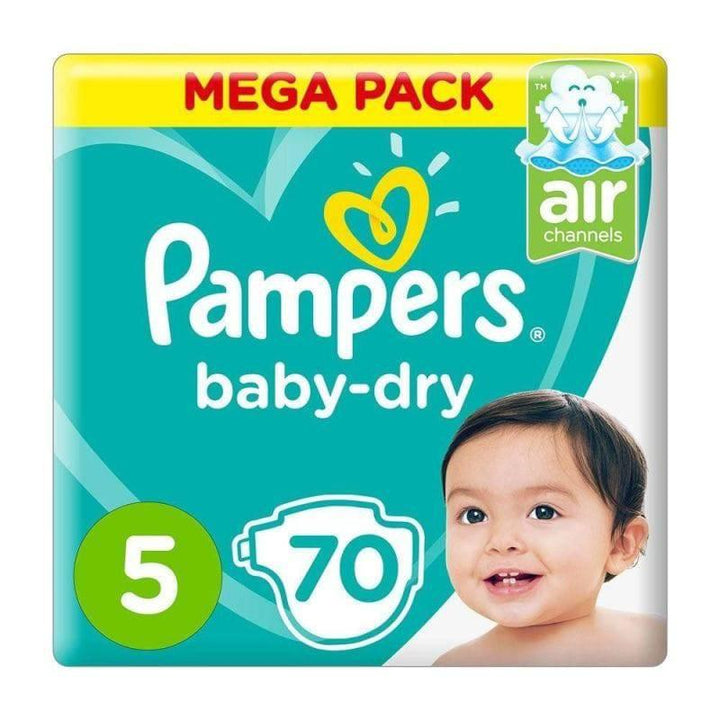 Pampers Baby-Dry, Size 5, Junior, 11-16 Kg, Mega Pack, 70 Diapers - ZRAFH