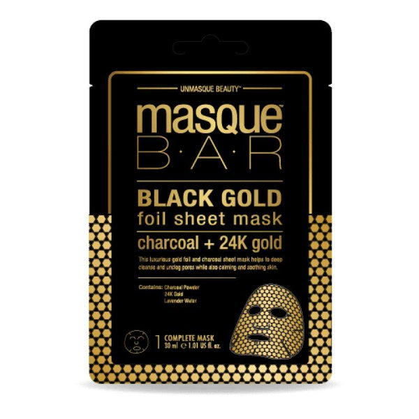 Charcoal and gold sheet Masque BAR- 30 ml - Zrafh.com - Your Destination for Baby & Mother Needs in Saudi Arabia