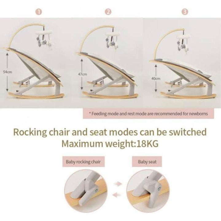 Babydream 2 In 1 foldable Rocker chair - Wooden - Zrafh.com - Your Destination for Baby & Mother Needs in Saudi Arabia