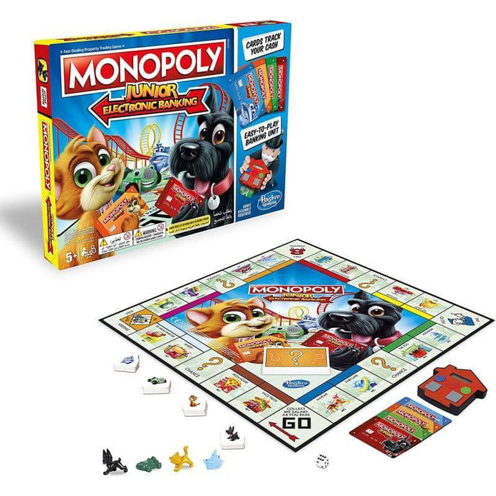 Monopoly Junior Electronic Banking Board Game - Ages 5 and Up - 2-4 Players - ZRAFH