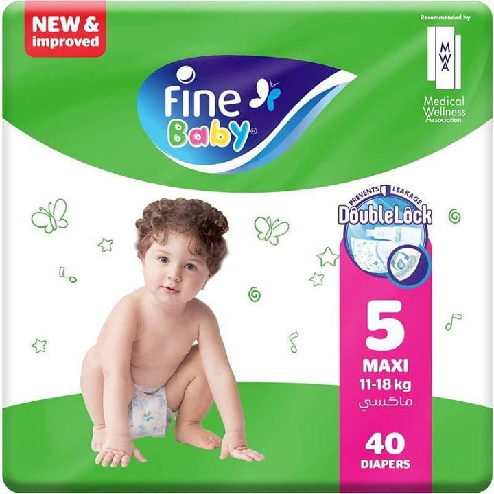 Fine Baby Diapers, Size 5, Maxi 11√¢‚Ç¨‚Äú18kg, pack of 40 diapers, with new and improved technology - ZRAFH