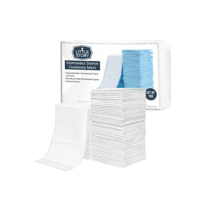 Little Story Disposable Diaper Changing Mats - 100 Pieces - Zrafh.com - Your Destination for Baby & Mother Needs in Saudi Arabia