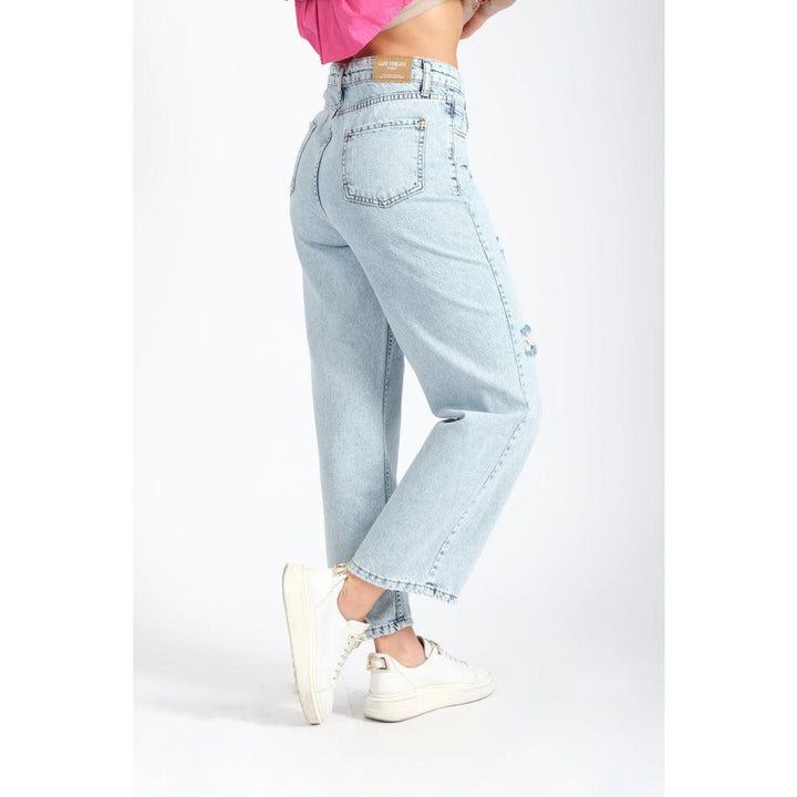 Londonella Women's Mid-waisted Jeans With Wide Legs Design - Blue - 100208 - Zrafh.com - Your Destination for Baby & Mother Needs in Saudi Arabia