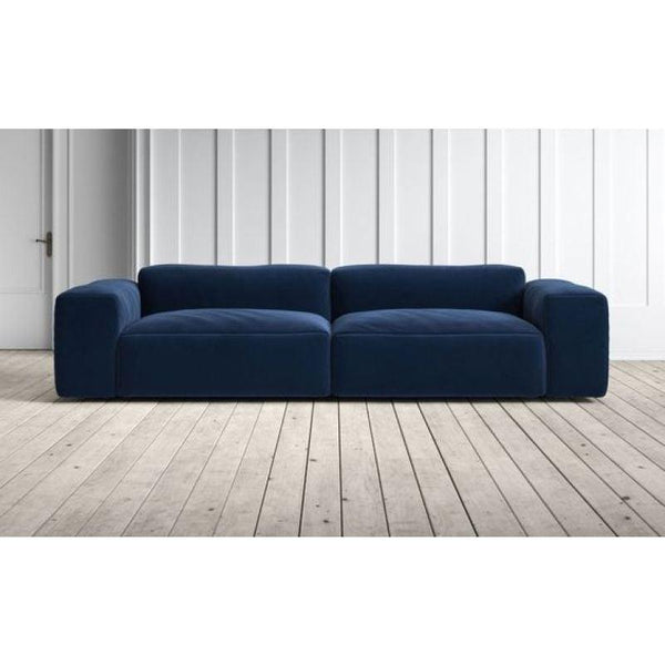 Regal Dark Blue Velvet 3-Seater Sofa - 240x85x45 cm - Swedish Wood By Alhome - Zrafh.com - Your Destination for Baby & Mother Needs in Saudi Arabia