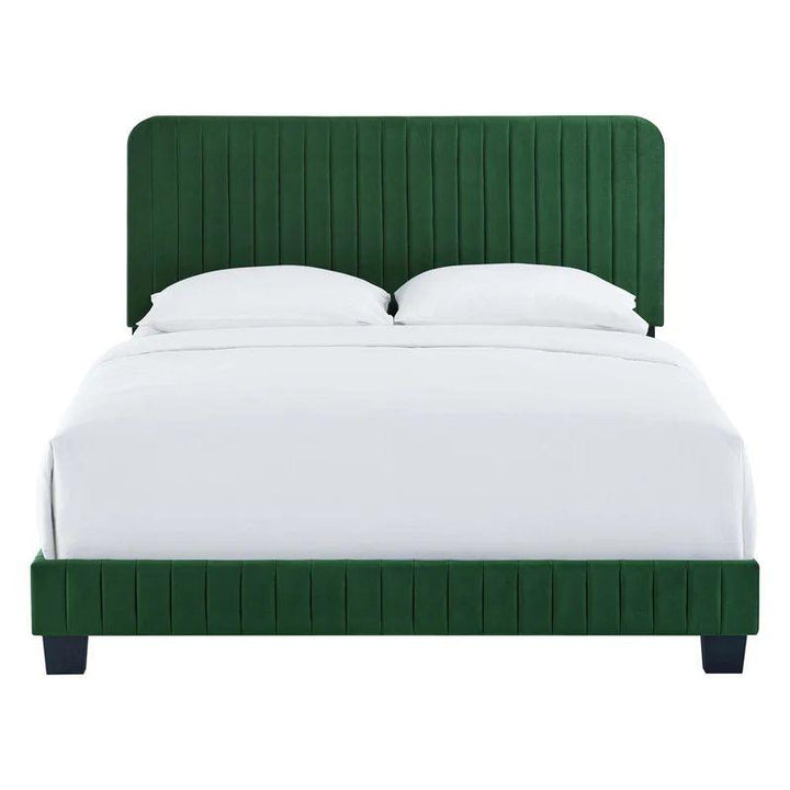 Majestic Super King Bed Velvet Green Oasis By Alhome - Zrafh.com - Your Destination for Baby & Mother Needs in Saudi Arabia