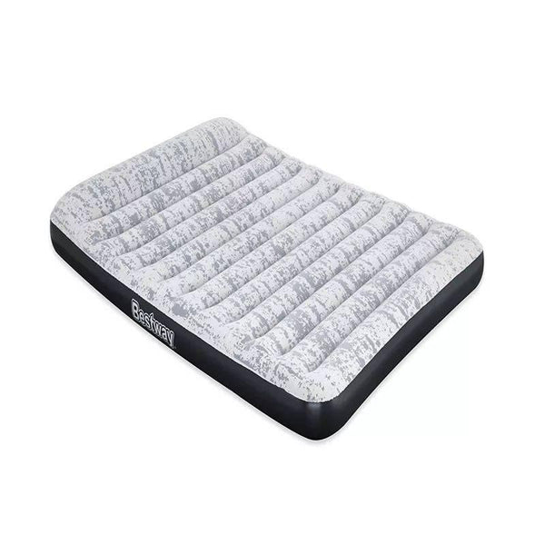 Tritech Queen Flock Airbed With Built-In Ac Pump From Bestway - 203x152x30 cm - Multicolor - 26-67836 - ZRAFH