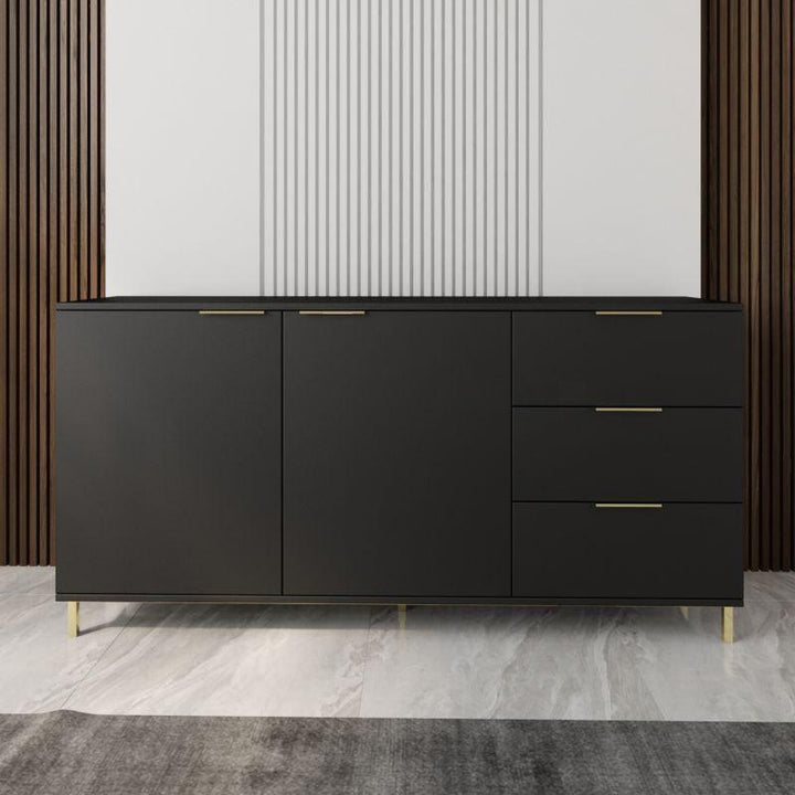 Black Brown Console with 2 Doors and 3 Drawers By Alhome - Zrafh.com - Your Destination for Baby & Mother Needs in Saudi Arabia