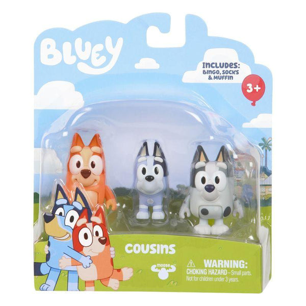 Bluey Bingo, Socks and Muffins Cousins Figurine 3 Pack - Zrafh.com - Your Destination for Baby & Mother Needs in Saudi Arabia