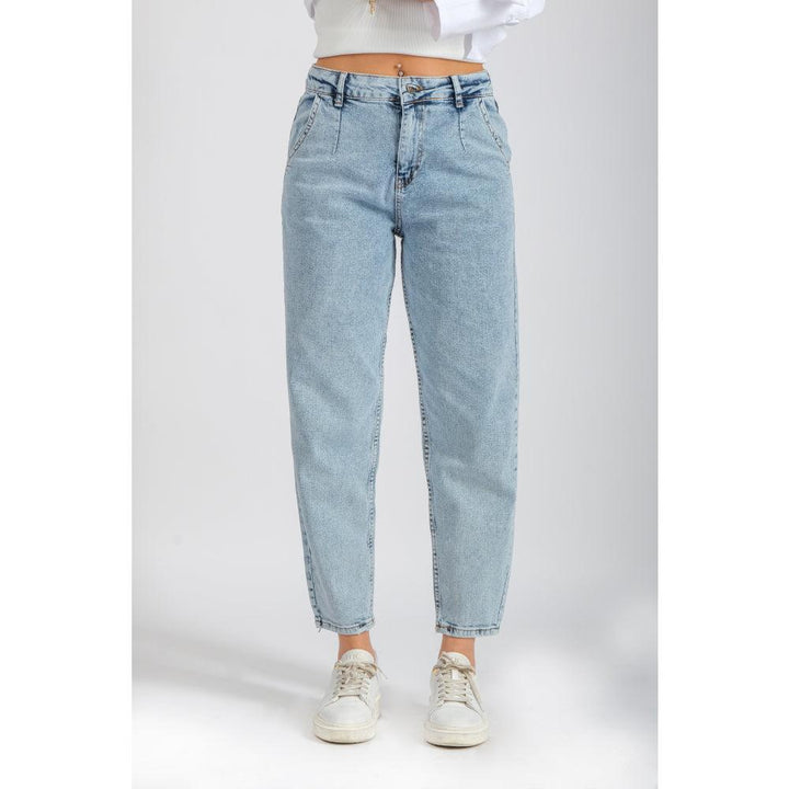 Londonella Women's Mid-waisted Jeans With Wide Legs Design - Blue - 100213 - Zrafh.com - Your Destination for Baby & Mother Needs in Saudi Arabia