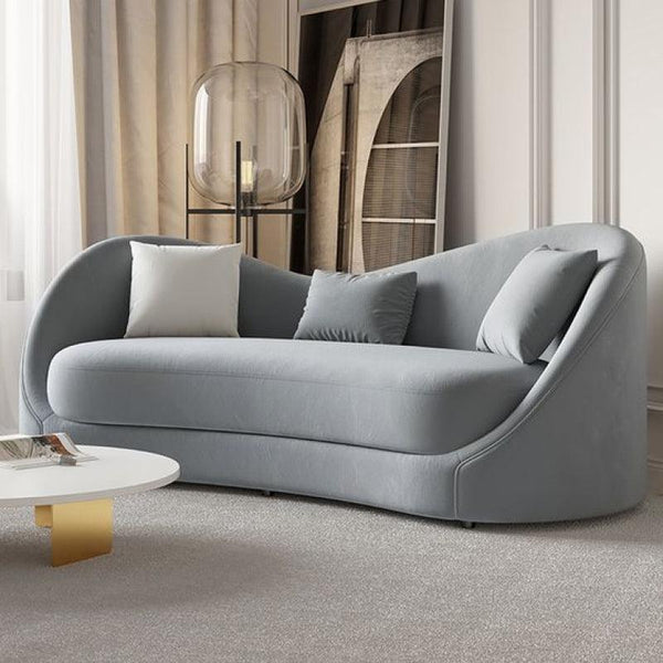 Urban Elegance: Gray Velvet 3-Seater Sofa for Modern Comfort By Alhome - Zrafh.com - Your Destination for Baby & Mother Needs in Saudi Arabia