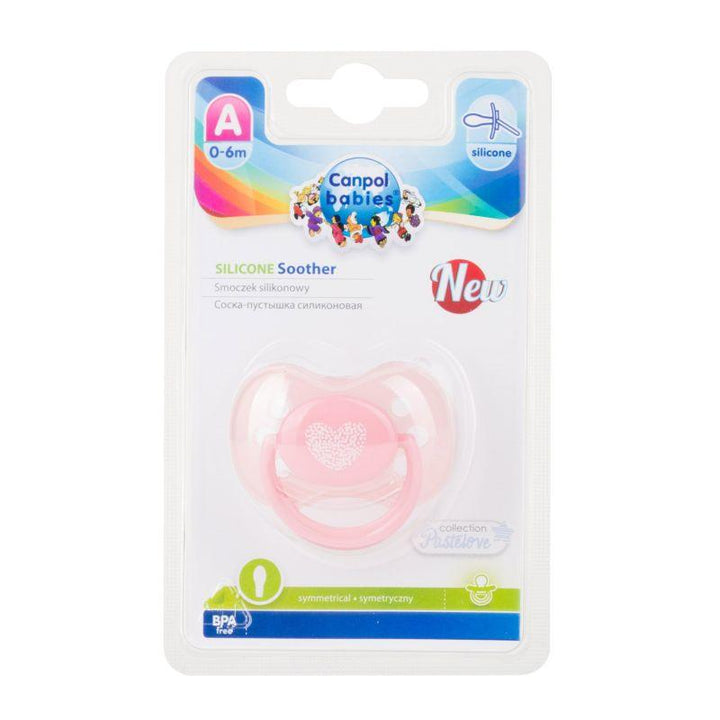 Canpol Symmetric Silicone Soother 0-6 M - 1 Piece - Pastelove - ZRAFH