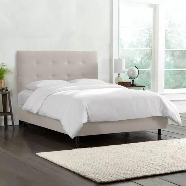 Supreme Comfort: Swedish Wood King Bed - Deluxe Beige Tranquility (160x200x140) by Alhome - Zrafh.com - Your Destination for Baby & Mother Needs in Saudi Arabia