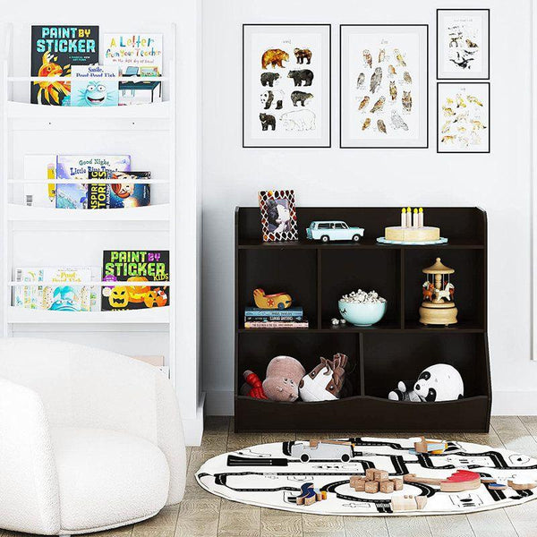 Kids Bookcase: 43x30x78 Wood, Black by Alhome - Zrafh.com - Your Destination for Baby & Mother Needs in Saudi Arabia