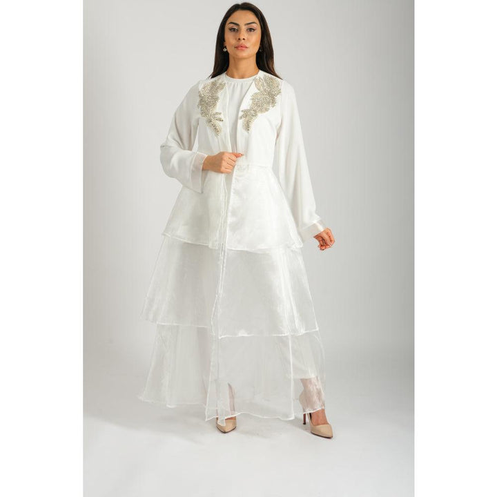 Londonella Women's Dress-Style Abaya With Long Sleeves - White - 100241 - Zrafh.com - Your Destination for Baby & Mother Needs in Saudi Arabia