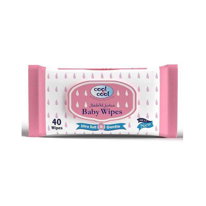 Cool & Cool Baby Wipes Twin Pack - 80 Wipes - Zrafh.com - Your Destination for Baby & Mother Needs in Saudi Arabia