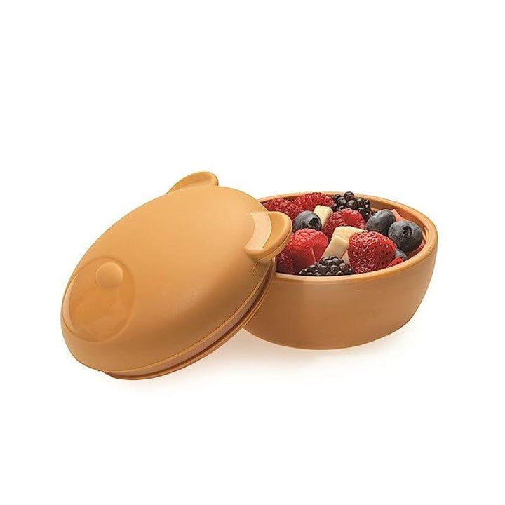 Melii Silicone Bowl with Lid - 350 ml - Brown - ZRAFH