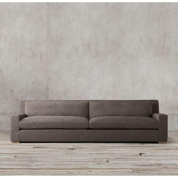 Rich Brown Linen 3-Seater Sofa - 250x90x45 cm - Swedish Wood By Alhome - Zrafh.com - Your Destination for Baby & Mother Needs in Saudi Arabia