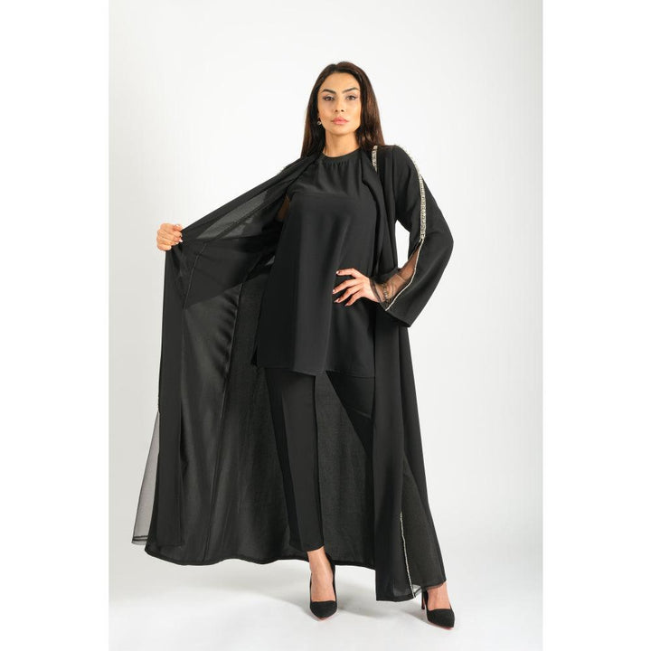 Londonella Women's Long Sleeves Abaya With Waist Belt - Black - 100244 - Zrafh.com - Your Destination for Baby & Mother Needs in Saudi Arabia