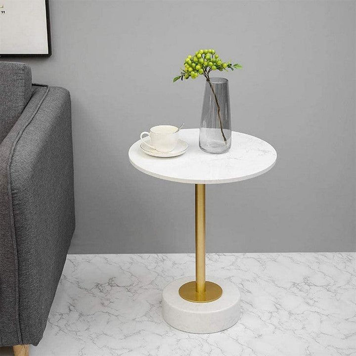 Side Table 55x35 cm - Gold & White By Alhome - Zrafh.com - Your Destination for Baby & Mother Needs in Saudi Arabia